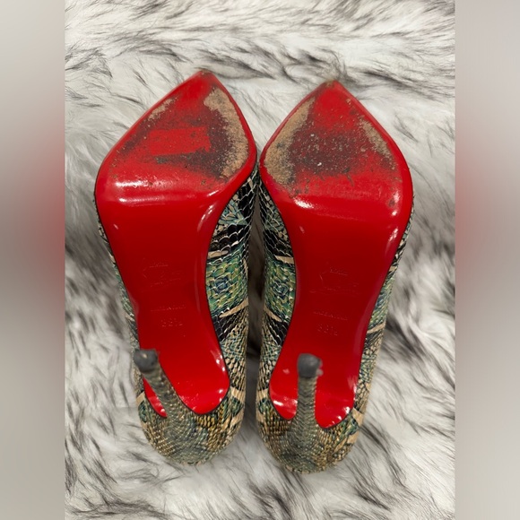 Christian Louboutin So Kate 120 Python Inferno Sandals Size 37.5 - Picture 3 of 6